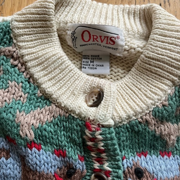 Vintage Orvis Knit Sweater with Dog pattern. Size M - Picture 3 of 4